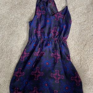 Purple Floral Print Mini Dress